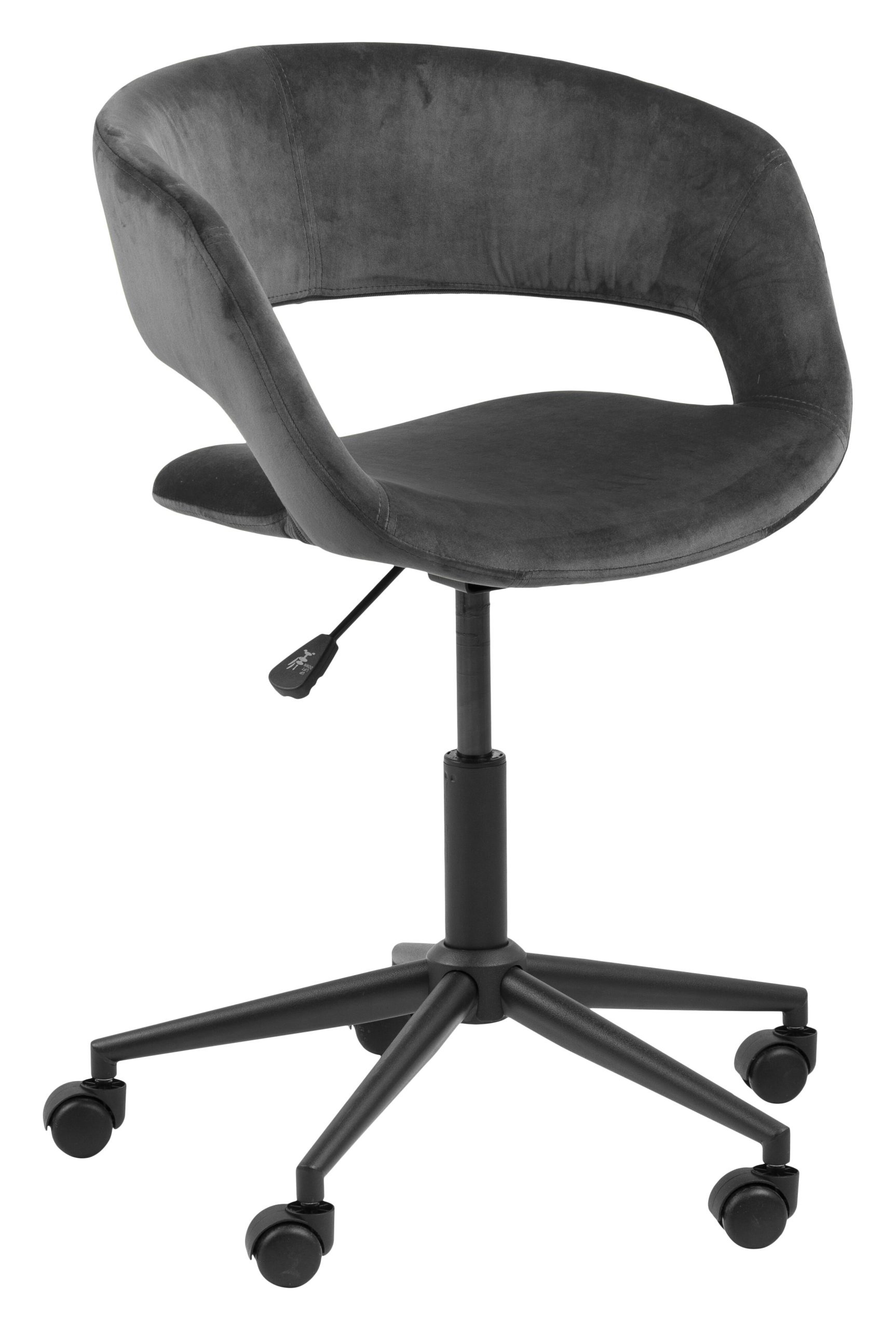 Bendt Bureaustoel 'Pia' Velvet, kleur Dark Grey