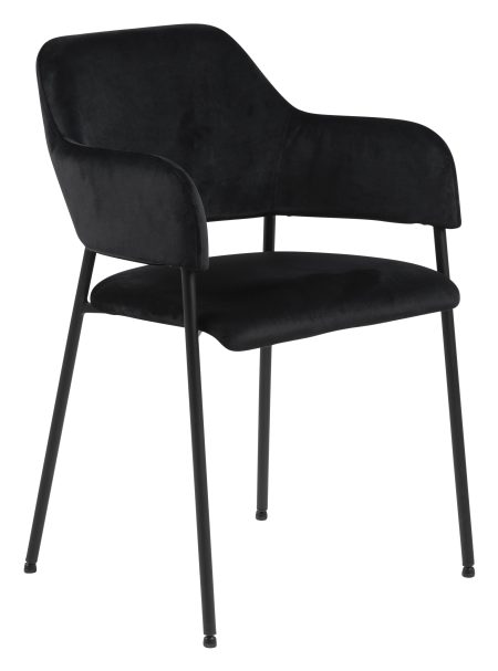 Bendt Eetkamerstoel 'Myla' Velvet, kleur Zwart