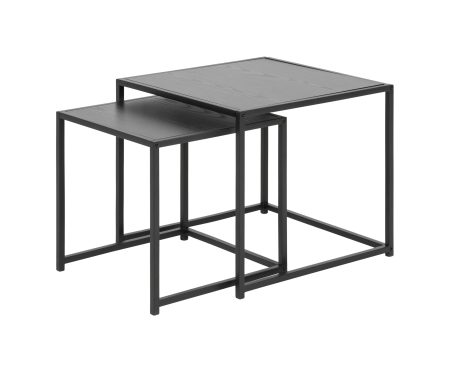 Bendt Bijzettafel 'Holger' set van 2 stuks, kleur Zwart