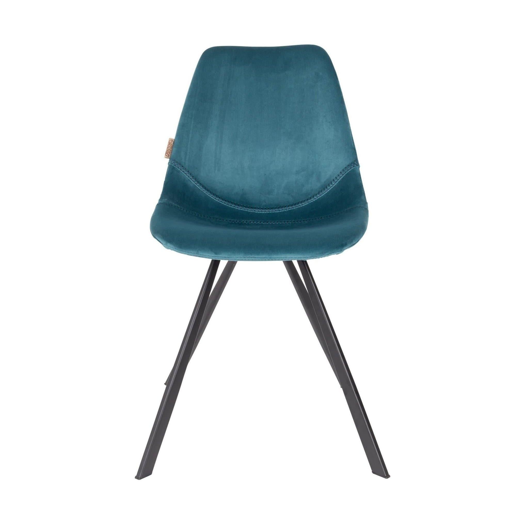 Dutchbone Franky stoel velvet petrol