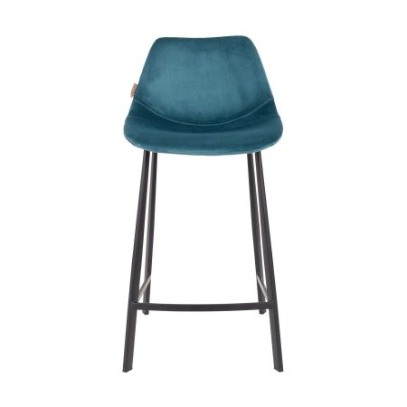 Dutchbone Franky barkruk H65 velvet petrol