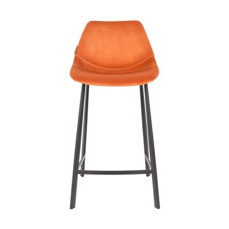 Dutchbone Franky barkruk H65 velvet orange