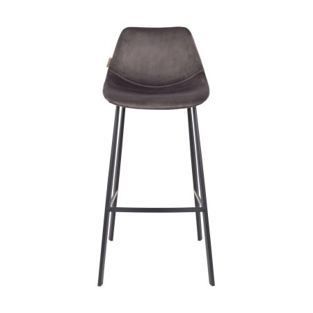 Dutchbone Franky barkruk H80 velvet grey