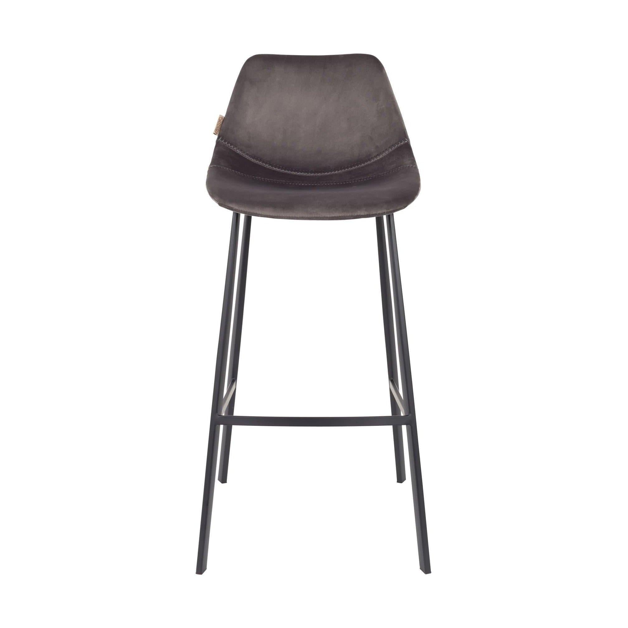 Dutchbone Franky barkruk H80 velvet grey