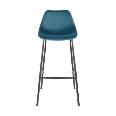 Dutchbone Franky barkruk H80 velvet petrol