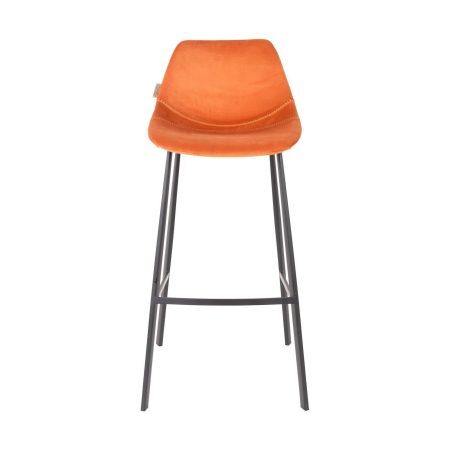 Dutchbone Franky barkruk H80 velvet orange