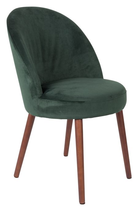 Dutchbone Eetkamerstoel 'Barbara' Velvet, kleur Groen