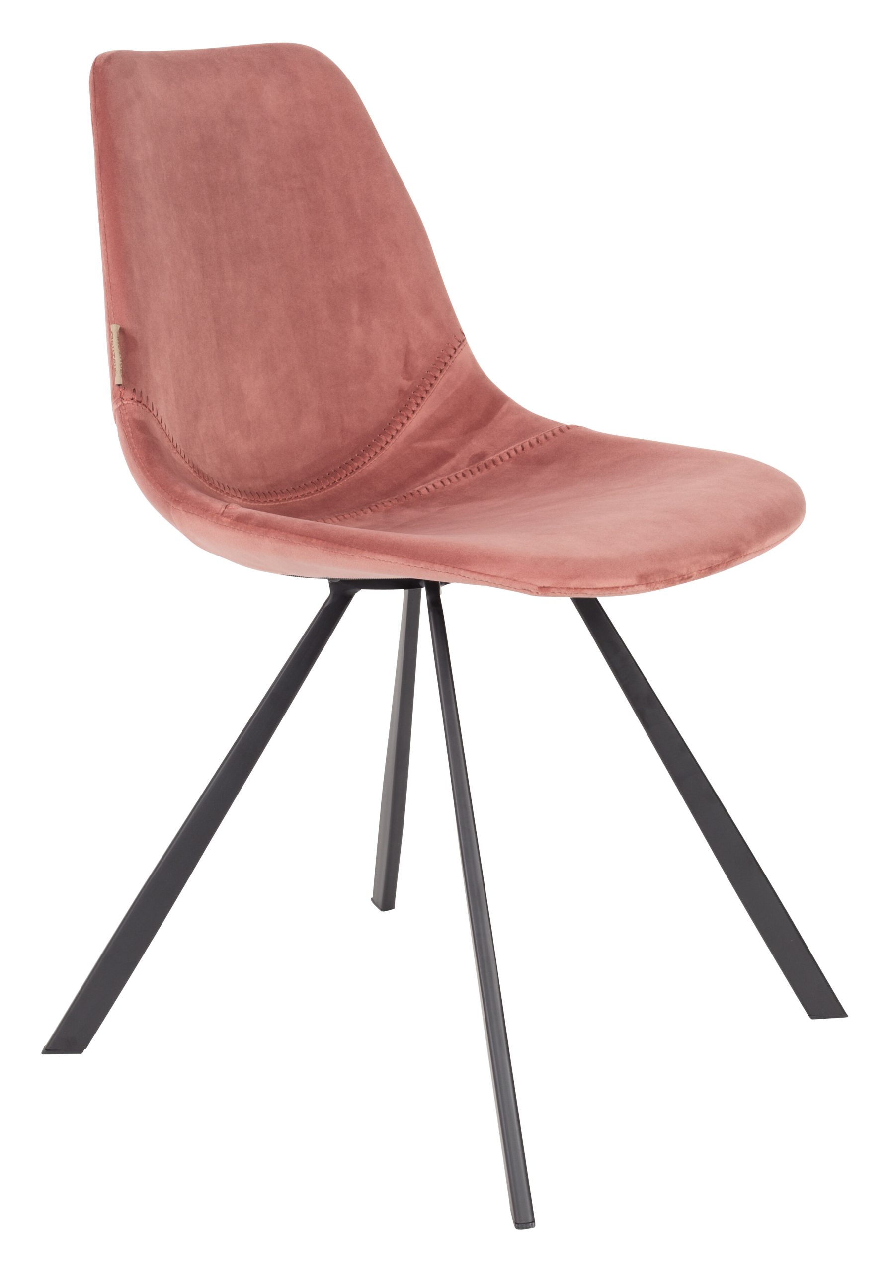 Dutchbone Eetkamerstoel 'Franky' Velvet, kleur Roze