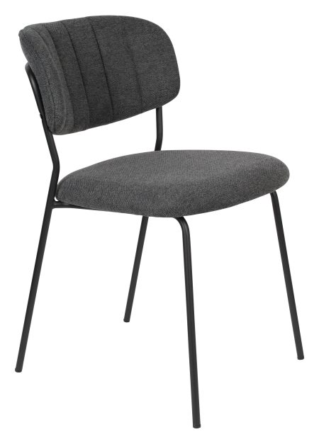 ZILT Eetkamerstoel 'Kolten' kleur Zwart/Donkergrijs