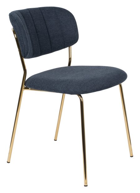 ZILT Eetkamerstoel 'Kolten' kleur Goud/Donkerblauw