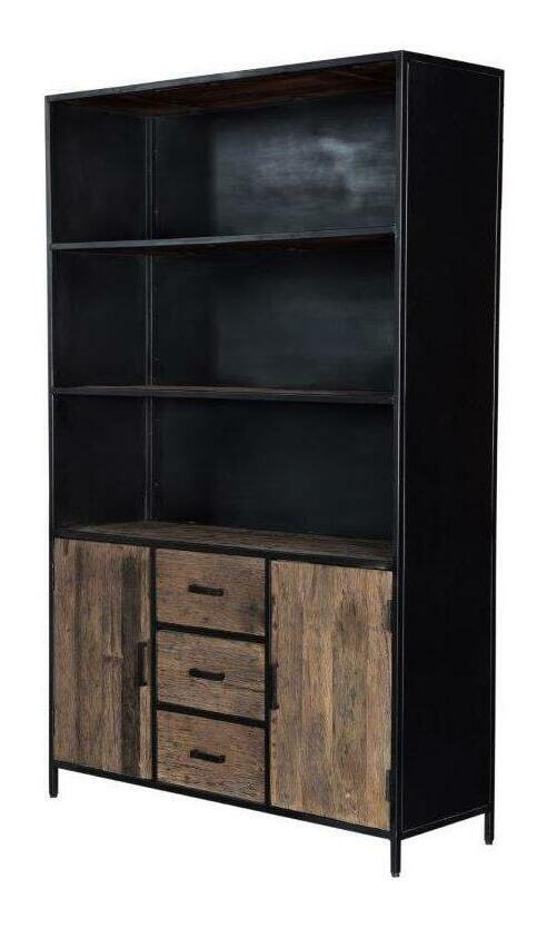 Livingfurn Wandkast 'Dakota' kleur Zwart / Naturel, 200 x 140 cm