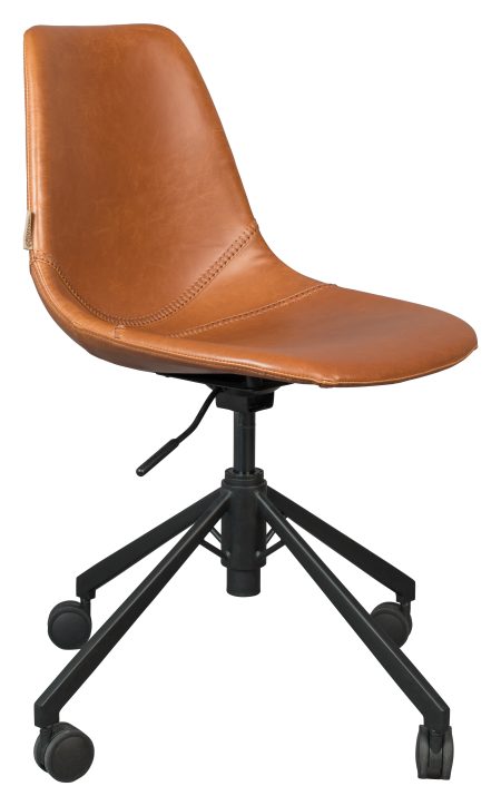 Dutchbone Bureaustoel 'Franky' PU, kleur Bruin