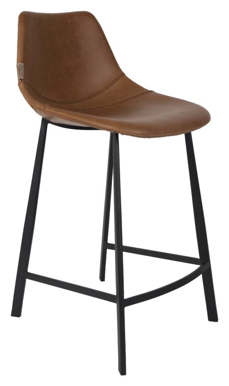 Dutchbone Barkruk 'Franky' PU (zithoogte 65cm), kleur Bruin