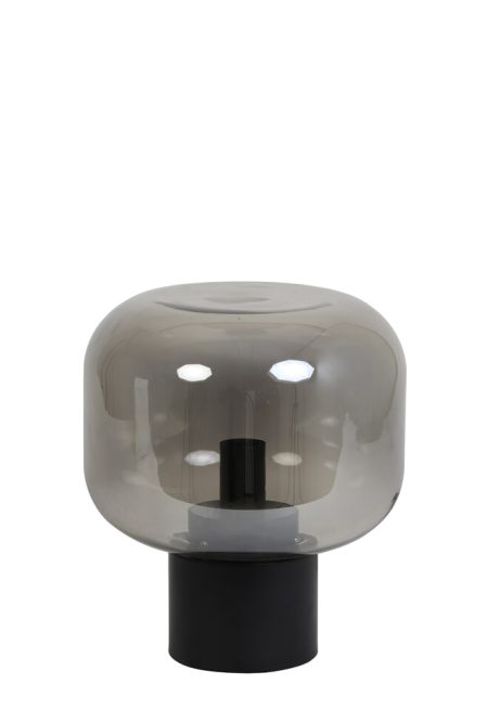 vtwonen Tafellamp 'Arturan', glas smoke grijs+mat zwart, kleur