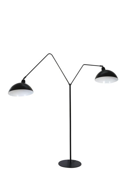 vtwonen Vloerlamp 'Orion' 2-Lamps, mat zwart