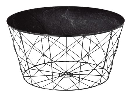 Artistiq Salontafel 'Steve', 80cm, Marmerlook, kleur Zwart