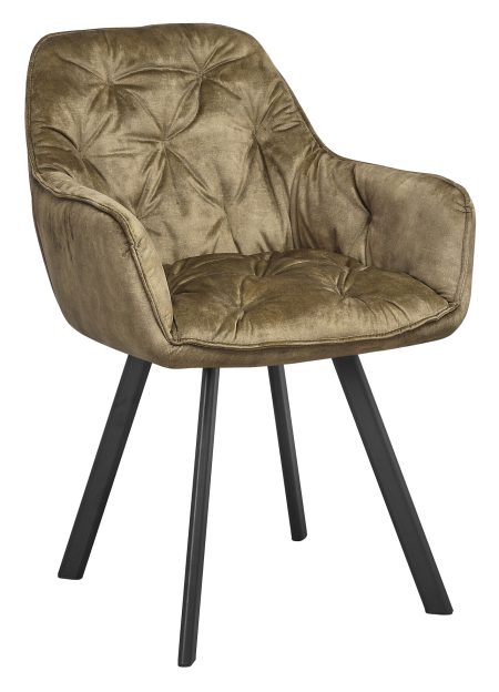 Artistiq Eetkamerstoel 'Liza', Velvet, kleur Groen