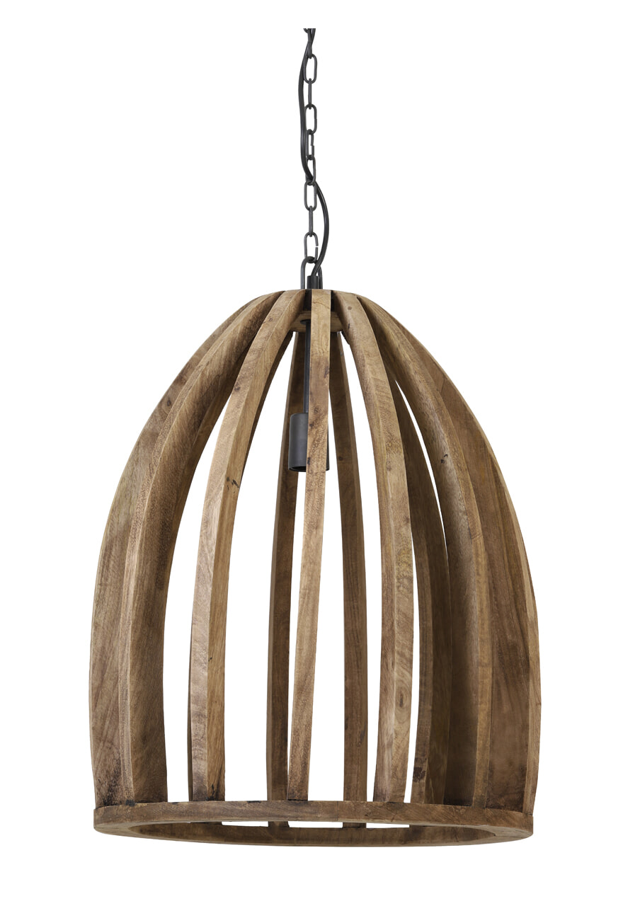Light & Living Hanglamp 'Haranka' Mangohout, 47cm, kleur Donkerbruin