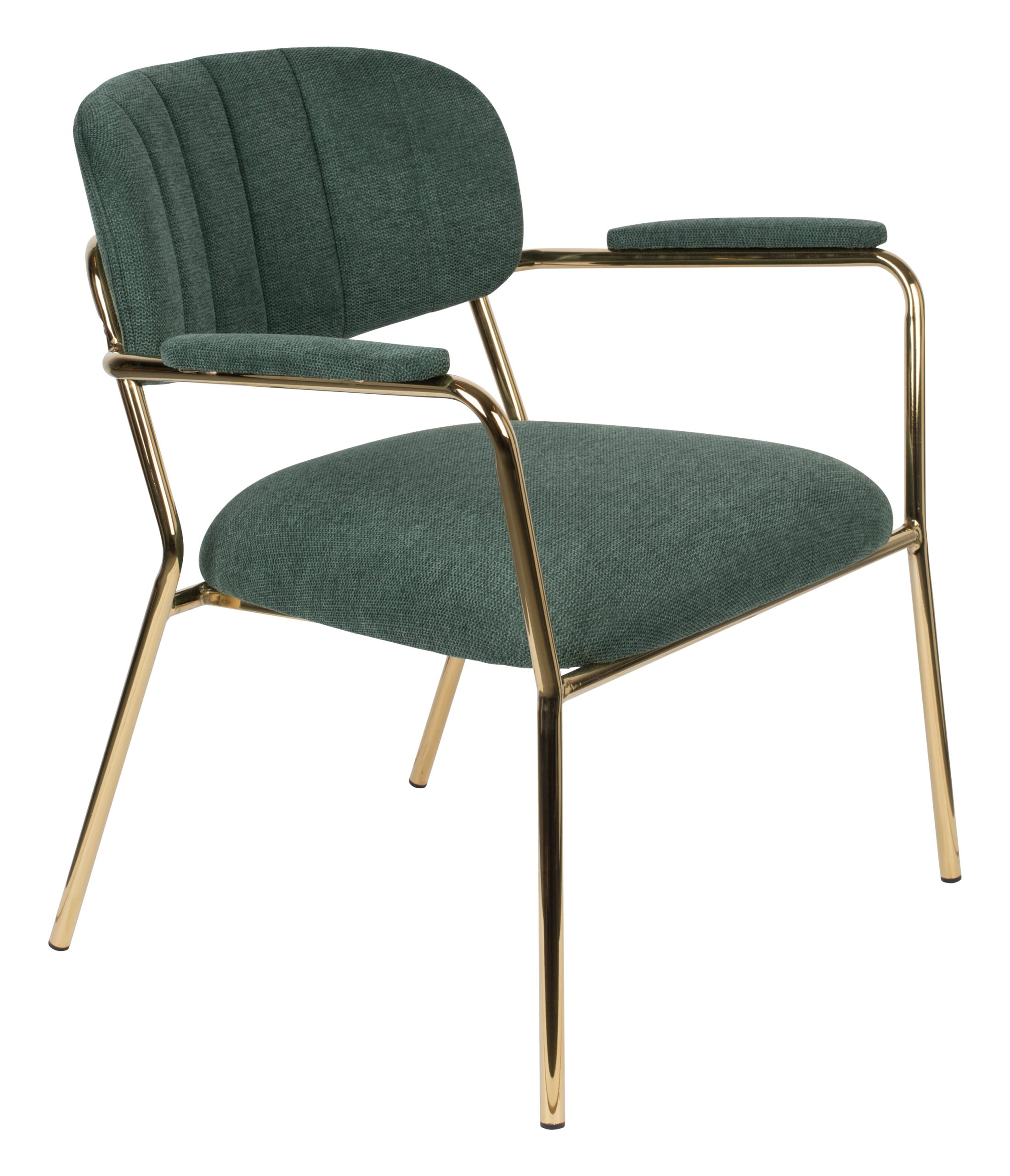 ZILT Fauteuil 'Kolten' met armleuning, kleur Goud/Donkergroen