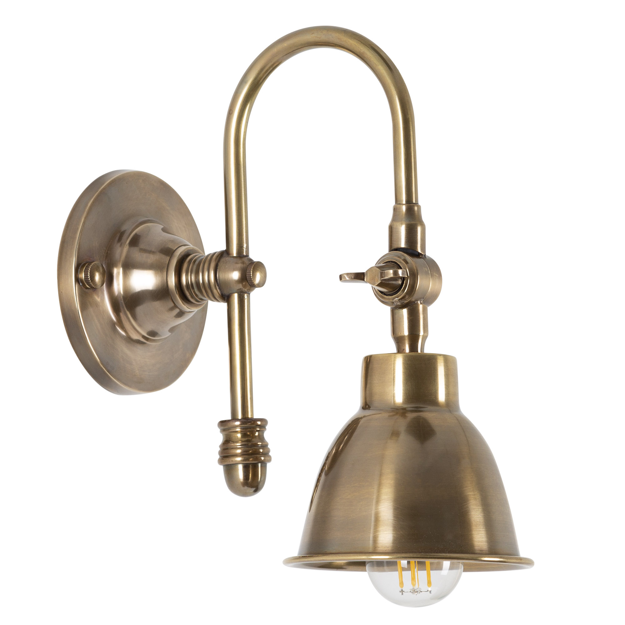 Wandlamp Pasco Antiek Messing