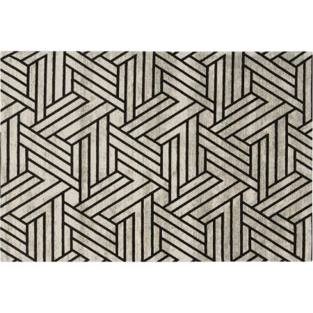 Vloerkleed Mary zwart-wit 200x290