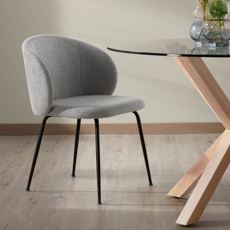 Kave Home Eetkamerstoel 'Minna' kleur Lichtgrijs