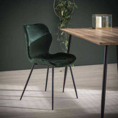 Eetkamerstoel 'Gael' Velvet, kleur Groen