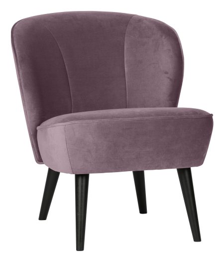 WOOOD Fauteuil 'Sara' Velvet, kleur Warm Lila