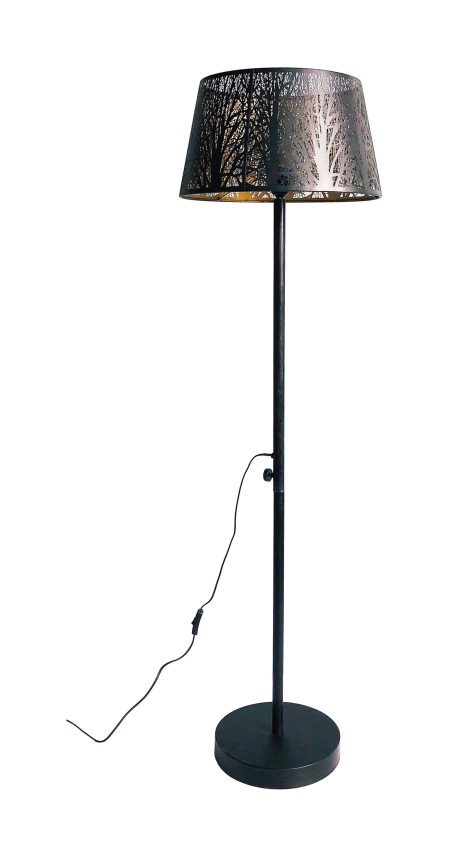 WOOOD Vloerlamp 'Keto', kleur Zwart/Antique Brass