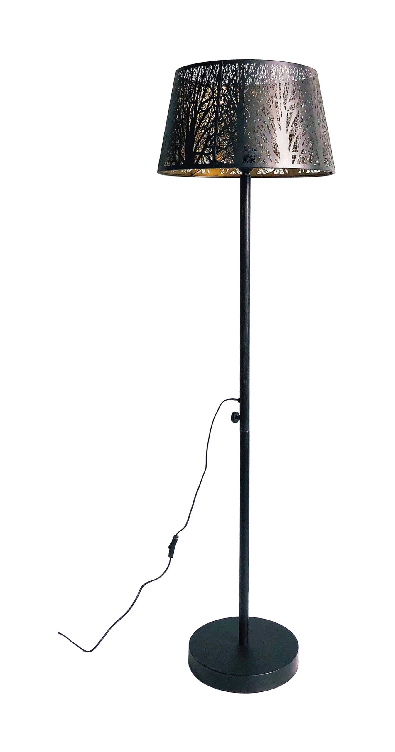 WOOOD Vloerlamp 'Keto', kleur Zwart/Antique Brass