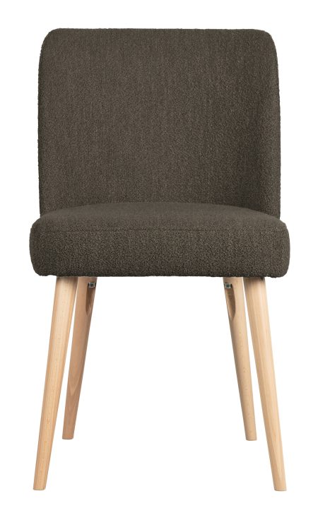 Vtwonen Eetkamerstoel 'Force' Bouclé, kleur Bruin