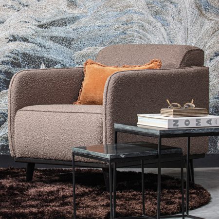 BePureHome Fauteuil 'Statement' Met arm, Bouclé, kleur Nougat