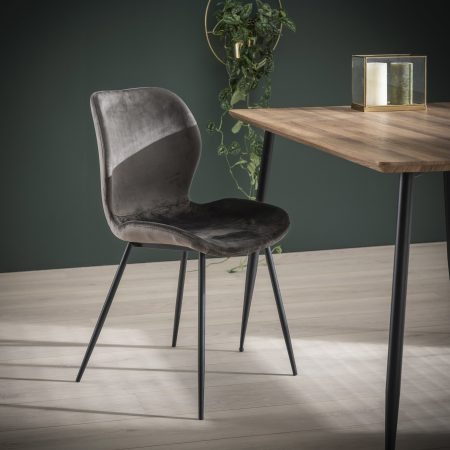 Eetkamerstoel 'Gael' Velvet, kleur Antraciet