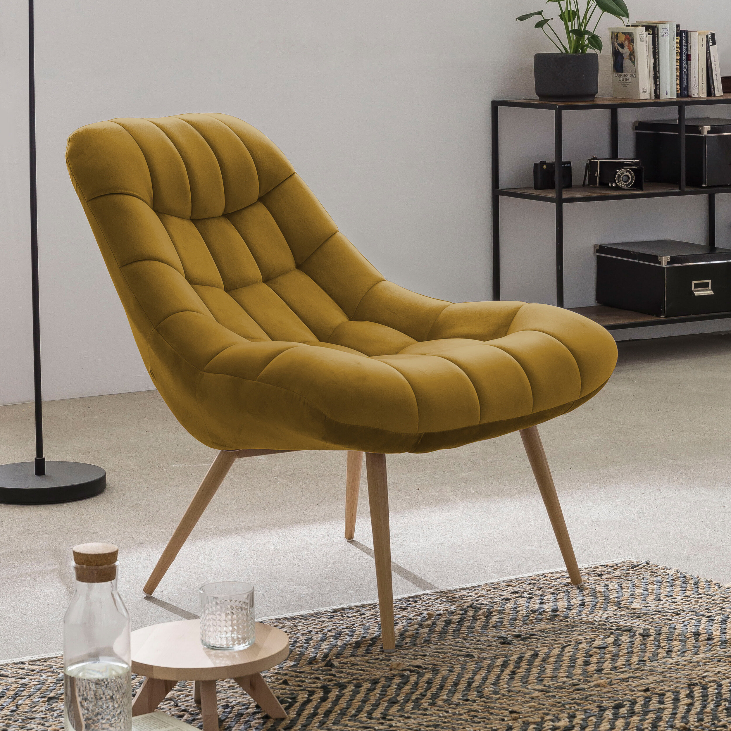 Artistiq Fauteuil 'Jurre' Velvet, kleur Geel
