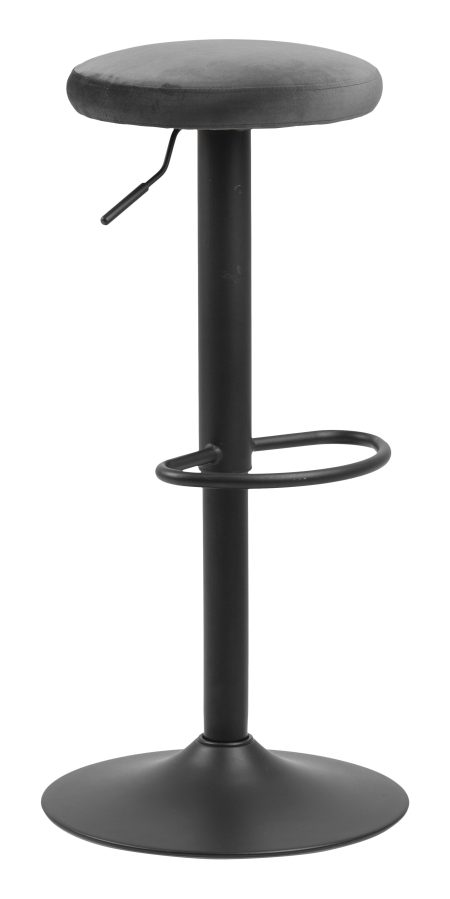 Bendt Barkruk 'Inger' Velvet (zithoogte 62-82cm), kleur Dark Grey