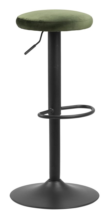 Bendt Barkruk 'Inger' Velvet (zithoogte 62-82cm), kleur Forest Green