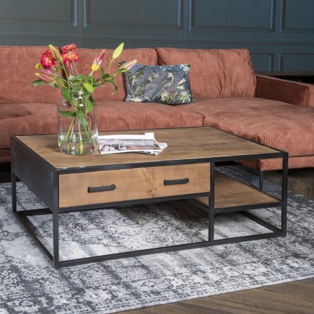 Livingfurn Salontafel 'Sturdy' kleur Naturel, 120 x 70cm