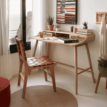 Kave Home Bureau 'Nalu' Webbing 110 x 60cm, kleur Naturel