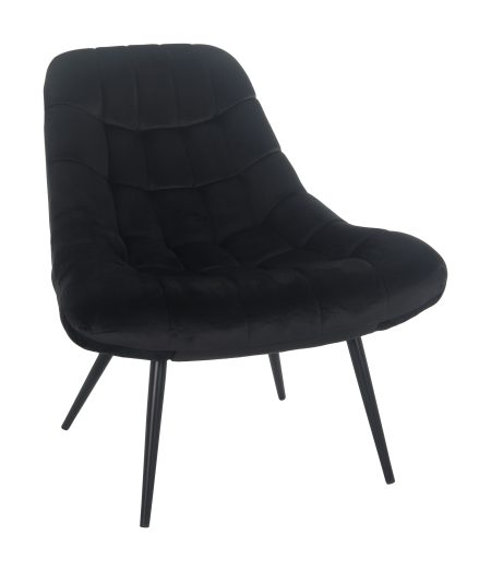 Artistiq Fauteuil 'Aris' Velvet, kleur Zwart
