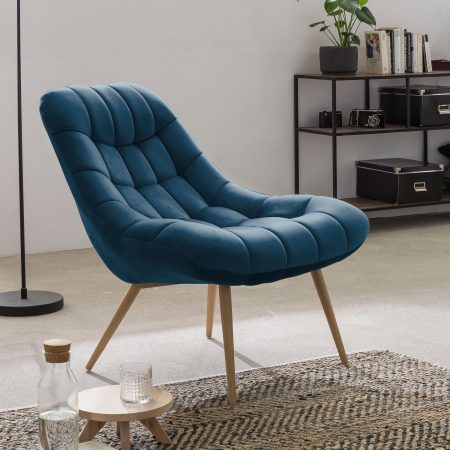 Artistiq Fauteuil 'Jurre' Velvet, kleur Blauw