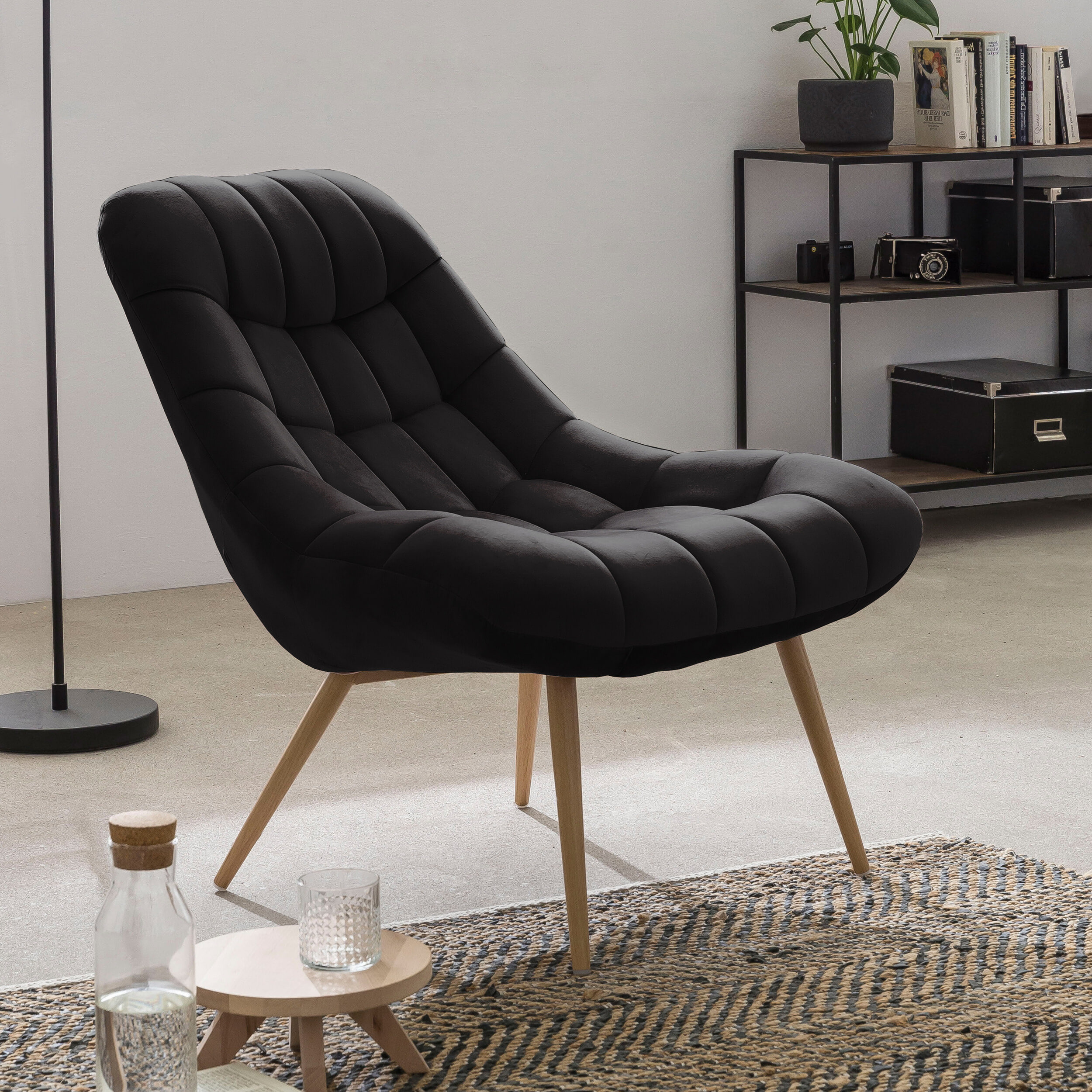 Artistiq Fauteuil 'Jurre' Velvet, kleur Zwart
