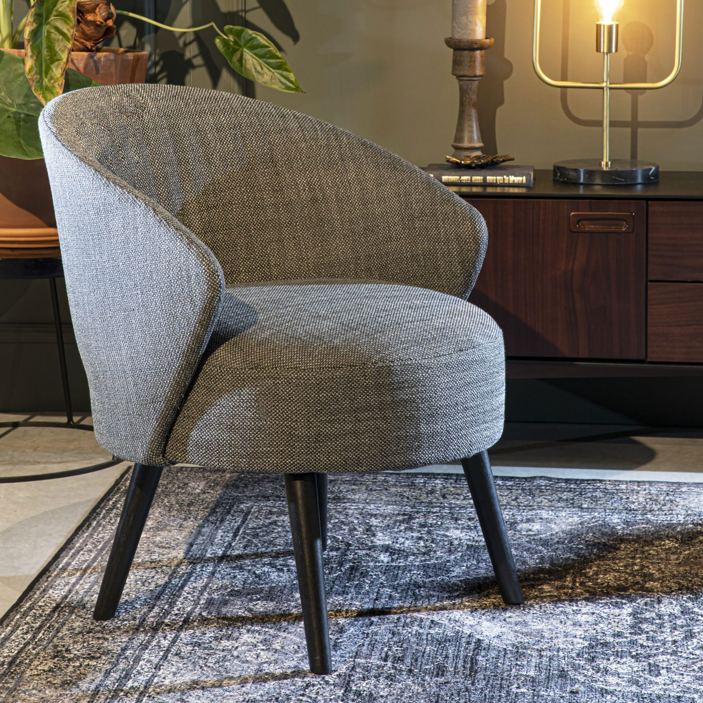 Dutchbone Fauteuil 'Waldo', kleur Antraciet