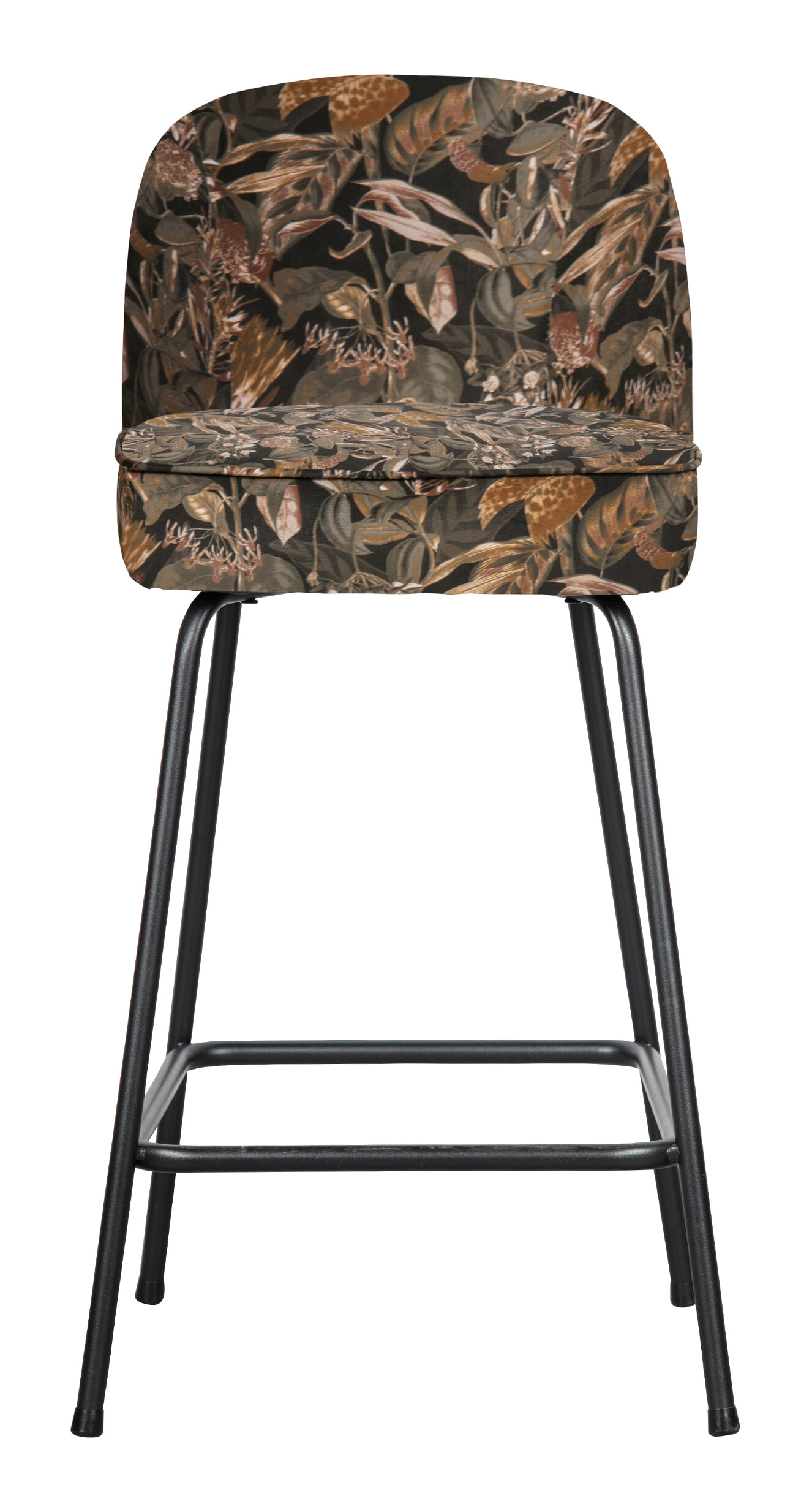 BePureHome Barkruk 'Vogue' (zithoogte 65cm) Velvet, kleur Bouquet Zwart