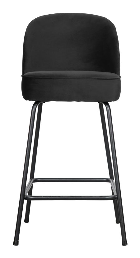 BePureHome Barkruk 'Vogue' (zithoogte 65cm) Velvet, kleur Zwart