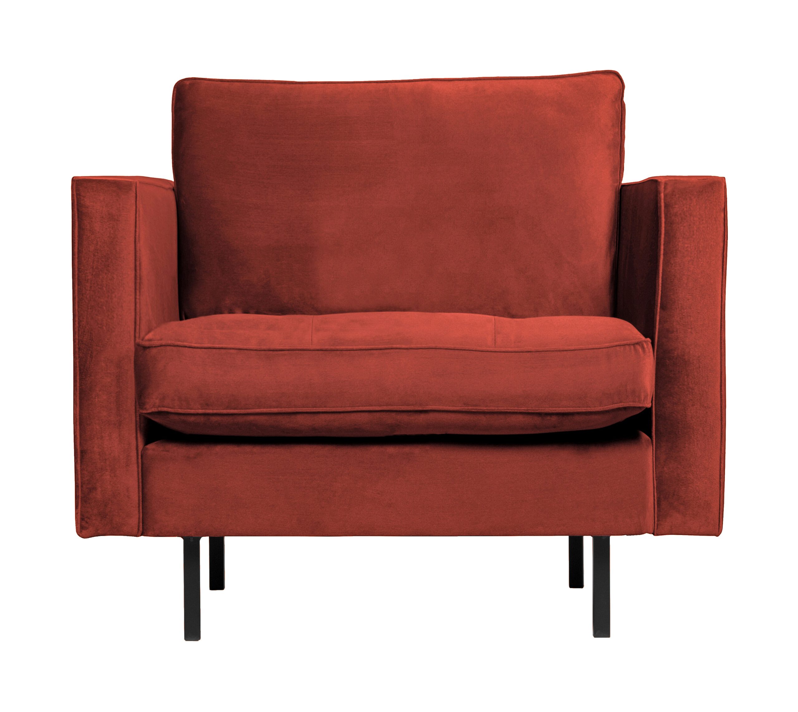 BePureHome Fauteuil 'Rodeo' Classic, Velvet, kleur Chestnut