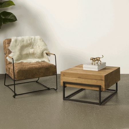 Tower Living salontafel 'Massa' Teak, 66 x 66cm