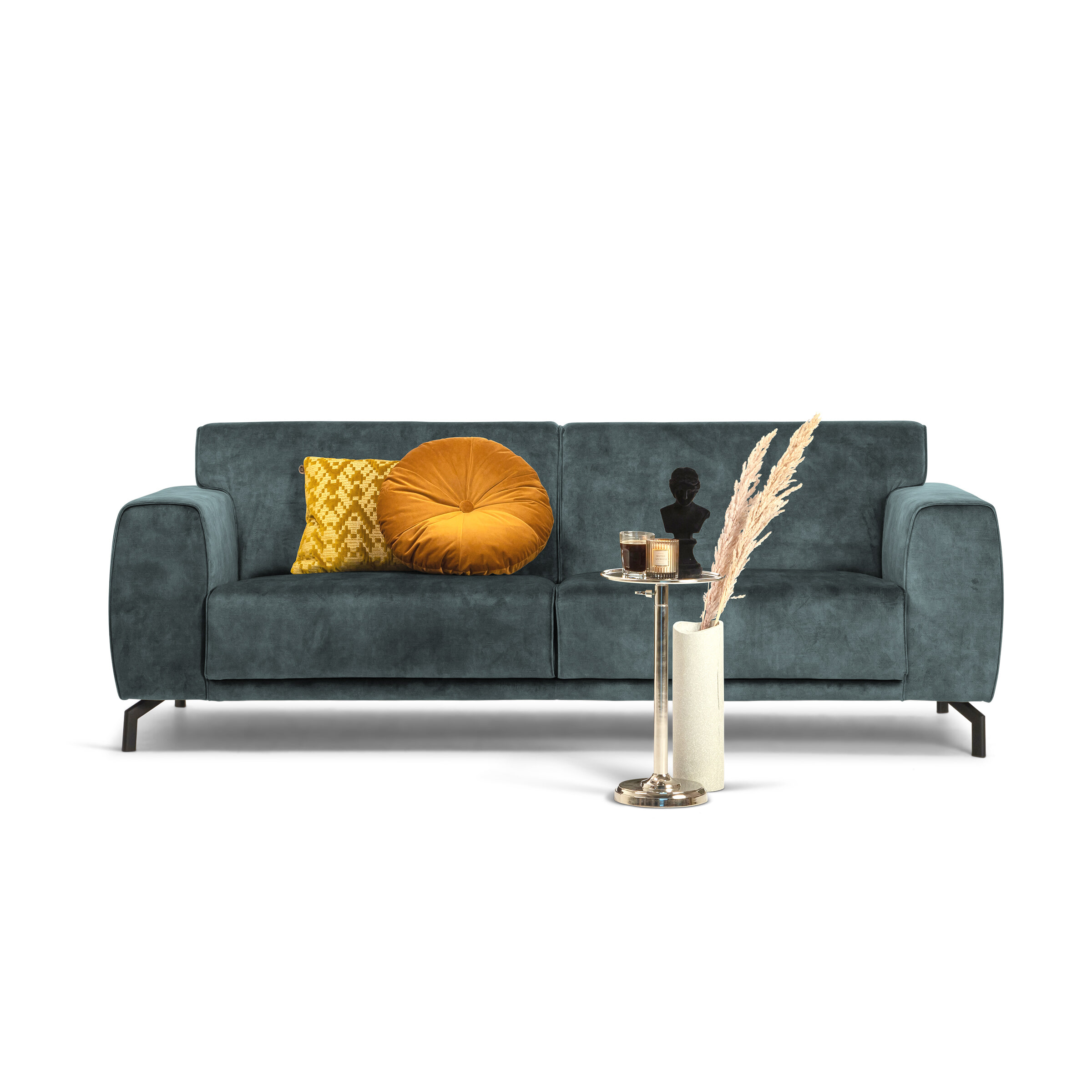 Sohome 4-zits Bank 'Jill' Velvet, kleur petrol