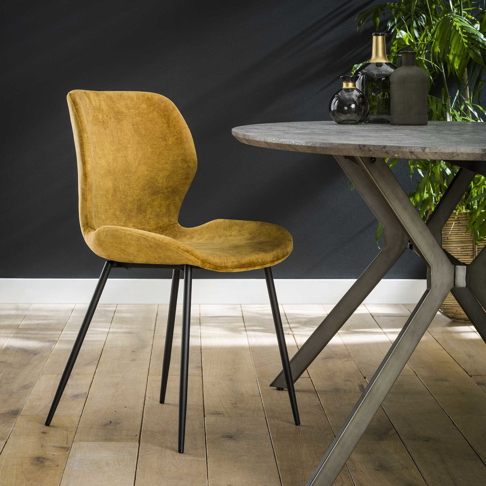 Eetkamerstoel 'Gael' Velvet, kleur Goud