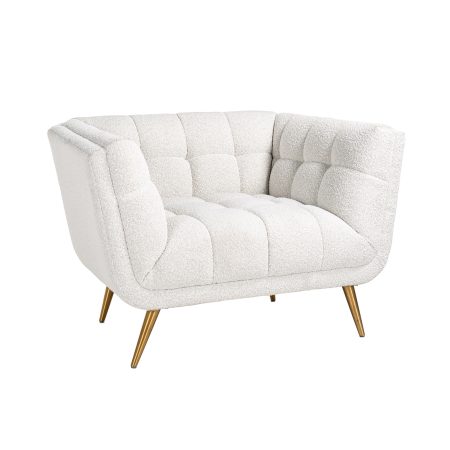 Richmond Fauteuil 'Huxley' Bouclé, kleur Wit