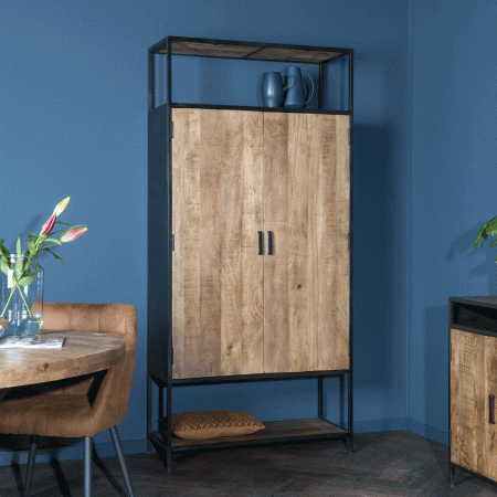 LivingFurn Opbergkast 'Sturdy' kleur Naturel, 210 x 100cm